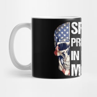 Spit Preworkout In My Mouth with American Flag Themed Half Skull Mug